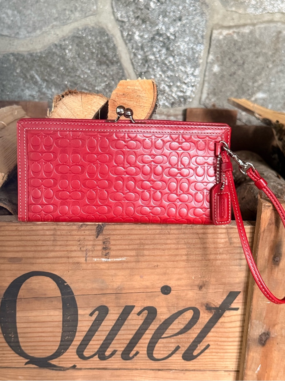 Coach Y2K Kisslock Frame Clutch Wristlet
